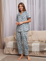 [m]Пижама жен. б/в штаны+рубашка к/р К-В2533