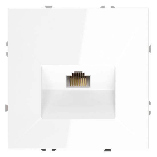 Розетка компьютерная встраиваемая VOLTUM S70 RJ45 кат.6, (белый глянцевый)