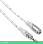 Кабель-удлинитель аудио Buro CAB025-1m Jack 3.5 (m)/Jack 3.5 (f)1м. прозрачный