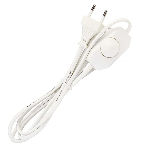 SMARTBUY Сетевой удлинитель-шнур питания для бра (D=6А 50В 1,7м (ШВВП 2х0,75 белый) SBE-06-P07-w