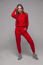 Спортивный костюм женский красный с капюшоном купить