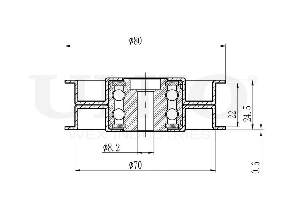 Ролик направляющий приводного ремня UNIO TNS-10092