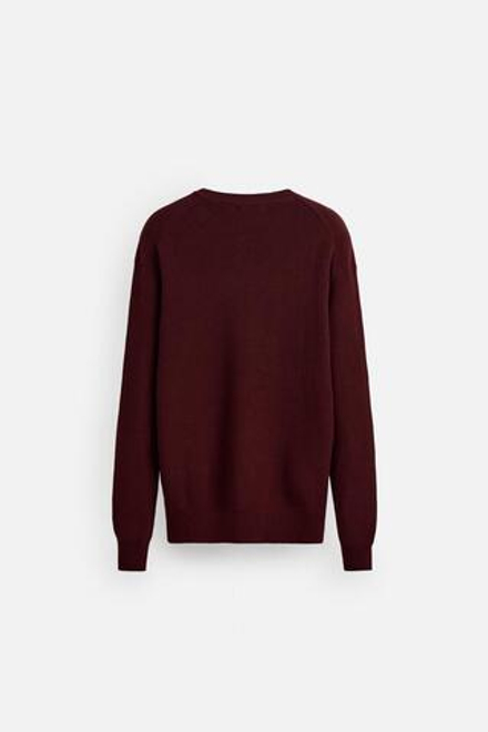 ZARA ДЖЕМПЕР ЖЕМЧУЖНОЙ ВЯЗКИ, БОРДОВЫЙ