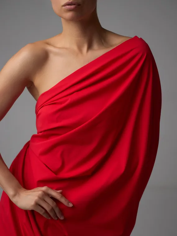 Микрофибра бельевая, эффект хлопка, Турция, красный