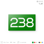 Номер на дверь 238, табличка на дверь для офиса, квартиры, кабинета, аудитории, склада, зеленая 120х70 мм, Айдентика Технолоджи