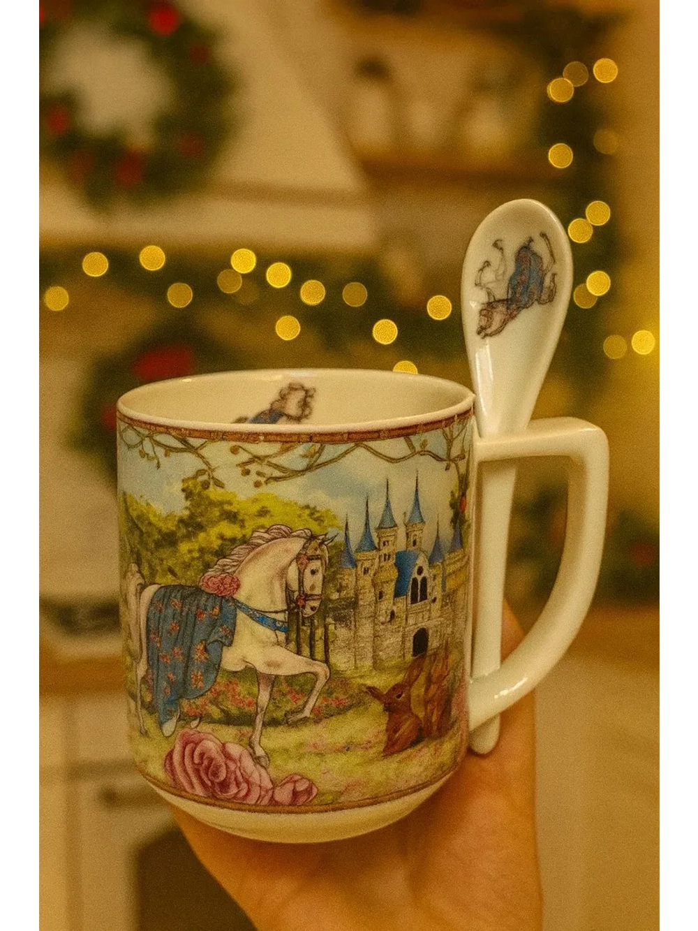 Новогодний подарочный кружка с ложкой