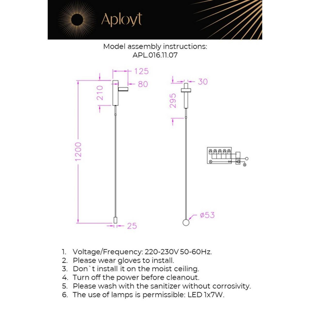 Настенный светодиодный светильник Aployt Aga APL.016.11.07