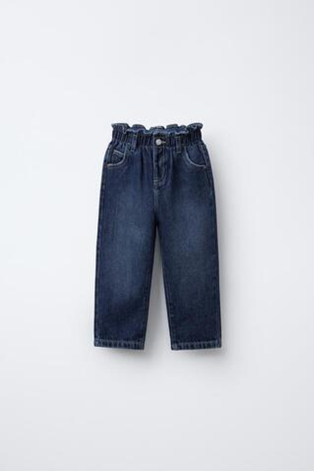 ZARA ДЖИНСЫ BAGGY С КАРМАНАМИ «СЕРДЦА», СИНИЙ