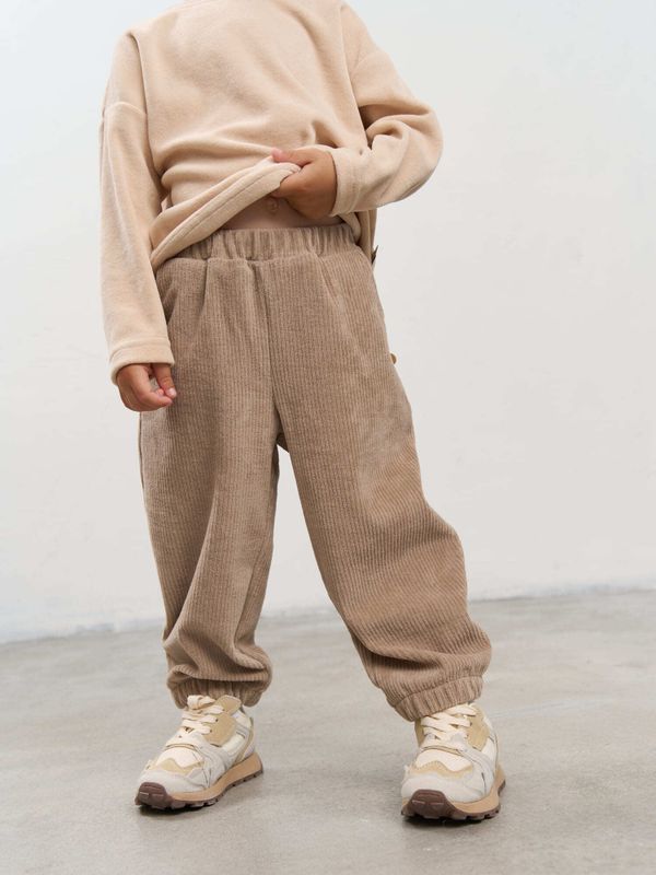 Брюки из трикотажного вельвета 