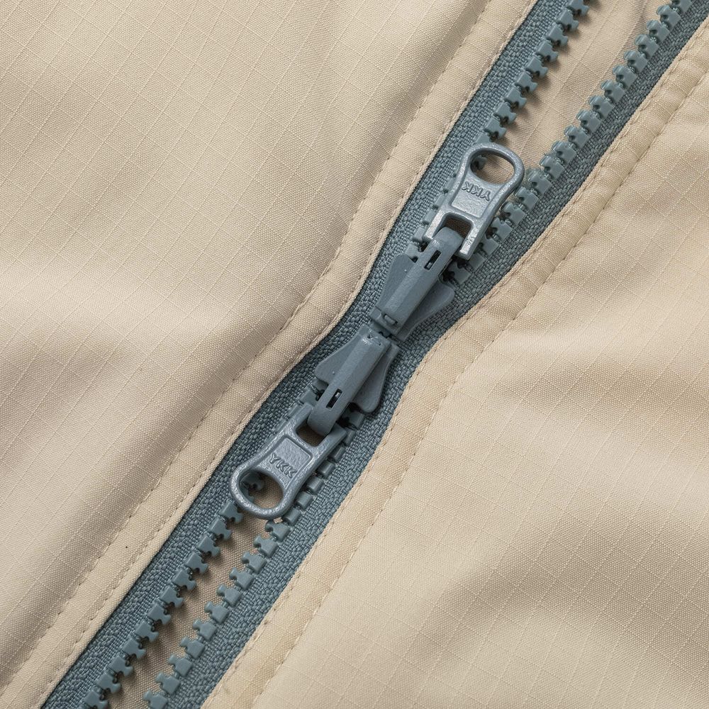 Куртка Ymkashix двухсторонняя Ride Puff бежевая / пыльно-синяя