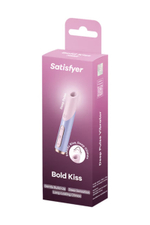 Мини-вибратор с 3D пульсацией Satisfyer Bold Kiss розовый 12,5 см