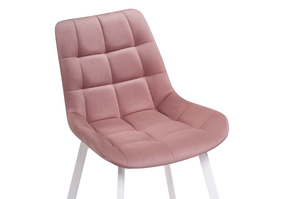 Стул на металлокаркасе Челси розовый велюр california 315 / белый