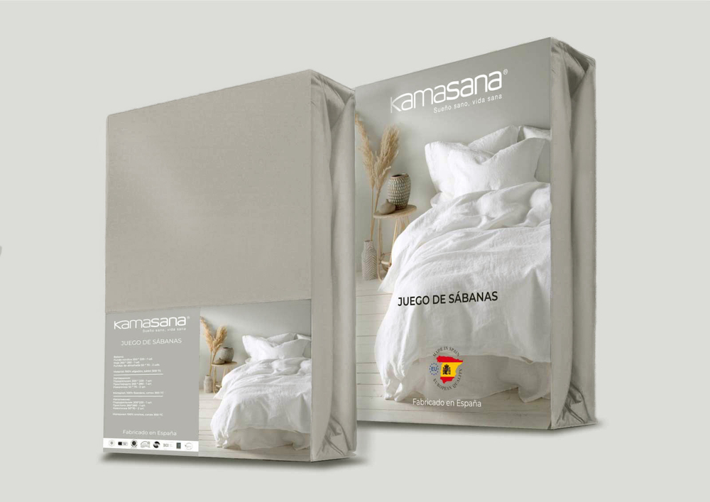 Постельное белье 2 спальное евро Kamasana Saten Biege бежевое