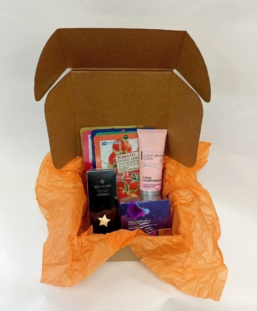Подарочный набор BOX2U PERFECT SKIN "Золотце" , 5 масок, увлажняющий эффект, 300г