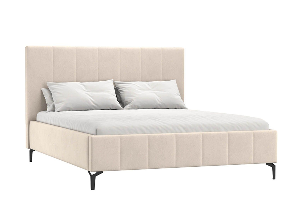 Брэнда кровать 1400 микровелюр слоновая кость