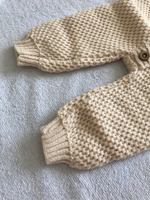 Комплект на выписку вязаный "АйШах" с шапкой и комбинезоном р.24 (Цвет: Черный, Размер: 80)