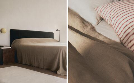 Zara Home покрывало из льна, светло-бежевый · 1170/006
