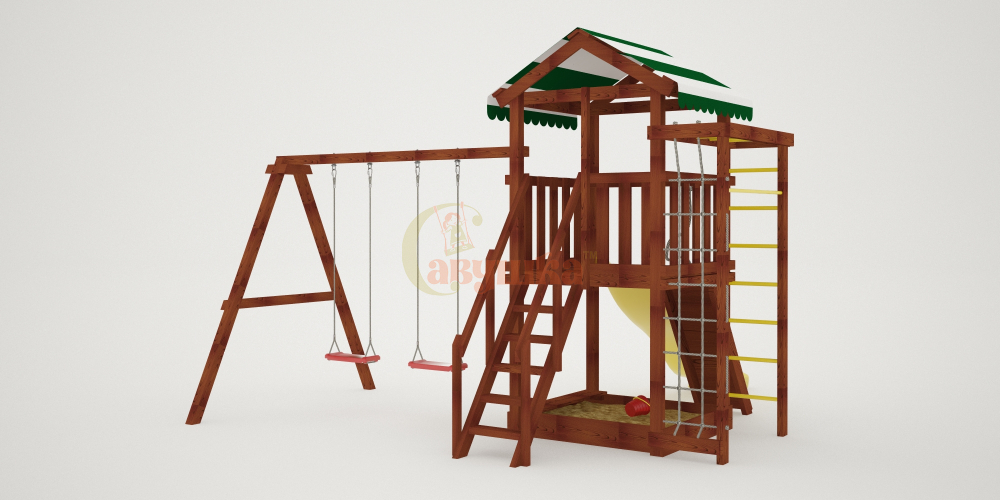 Детская площадка Савушка Мастер 5 (Махагон) 4 сезона