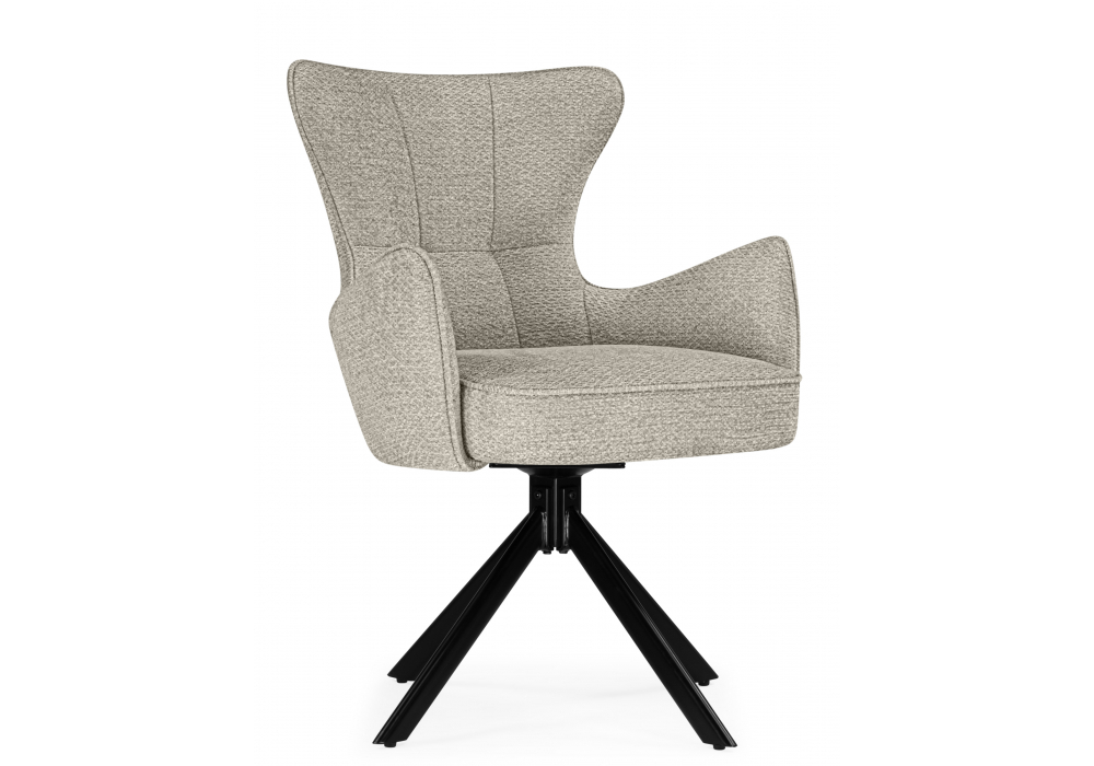 Стул на металлокаркасе Woodville Atlanta beige, black крутящийся, ножки черные