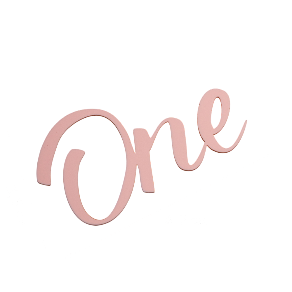 Топпер без шпажки "One" розовый 8*5 см
