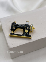 Брошь черная "Швейная машинка"