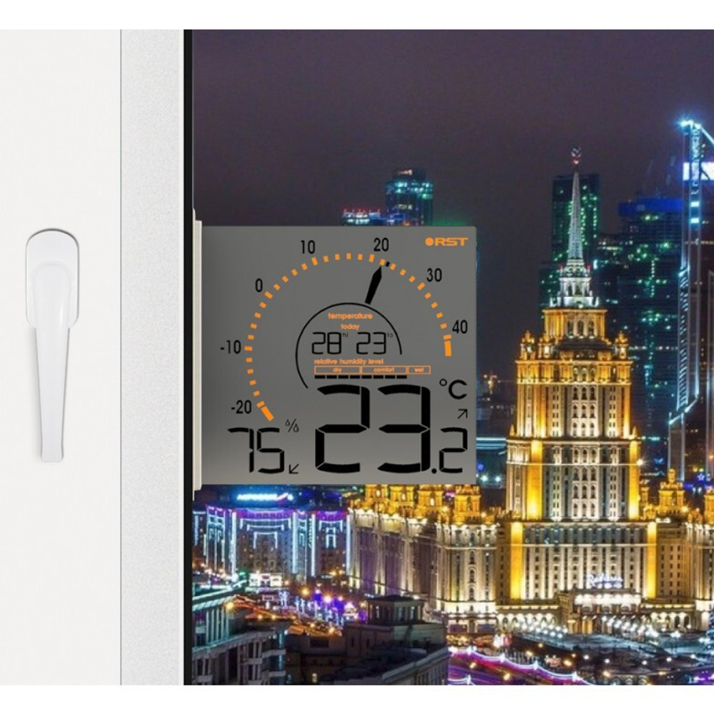 Оконный термометр с инверсивным зеркальным дисплеем RST01071