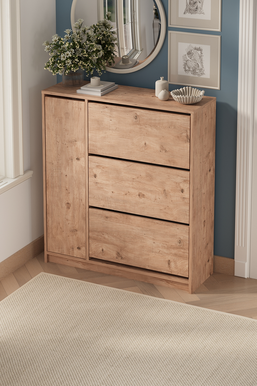 Стеллаж для обуви GIZEM - сосна