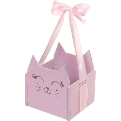 Кашпо из дерева «Котенок»