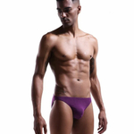 Мужские классические однотонные трусы-слипы (Размер: L) (Цвет: сливовый)