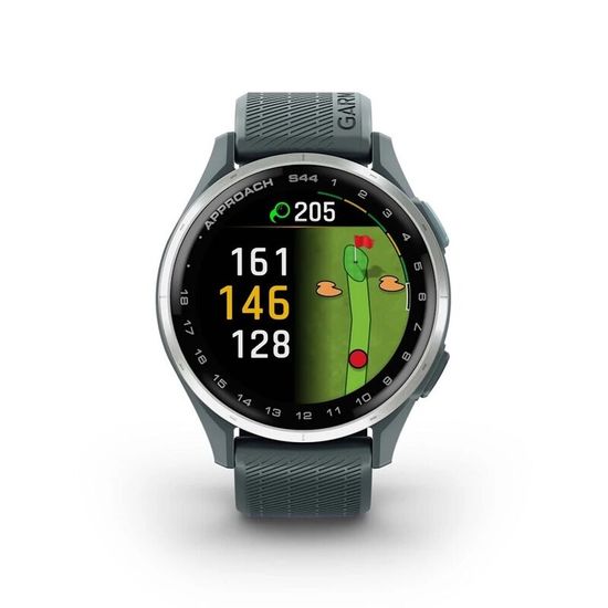 Умные часы Garmin Approach S44 Серебристый алюминиевый безель с силиконовым ремешком Twilight