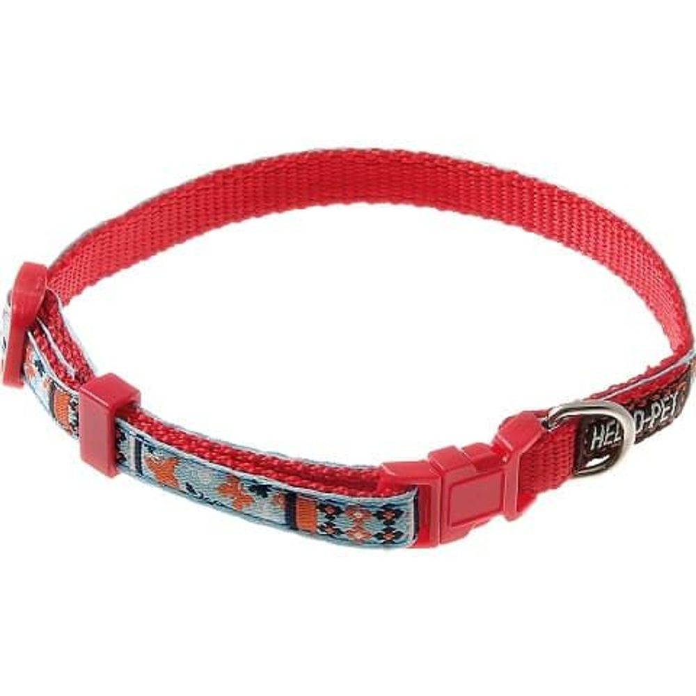 Ошейник д/соб. "Бабочки", 10 мм, бубенцом (23-35 см), фастекс (красно-голубой) 70-2810