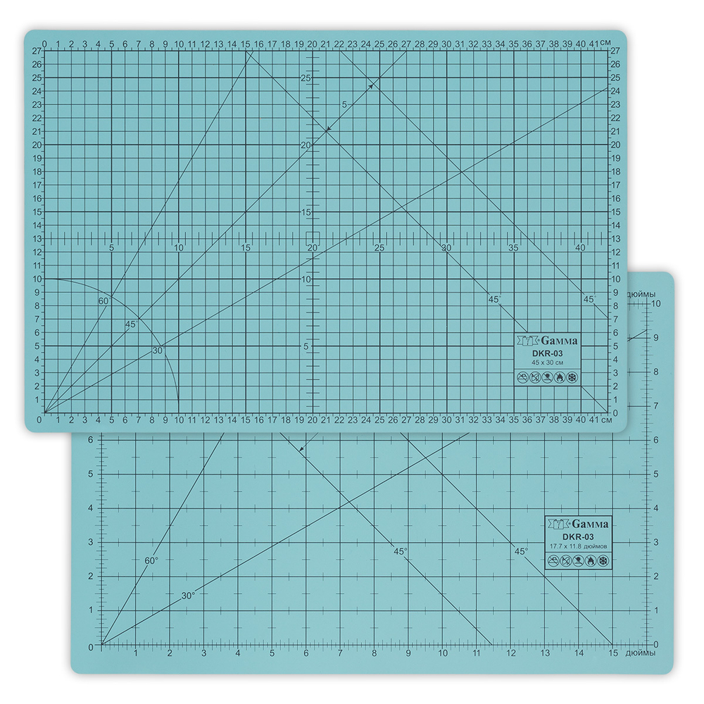 "Gamma"   DKR-03   Мат для резки двусторонний   ПВХ   45 см х 30 см  в пакете