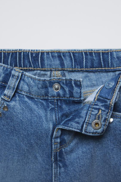 ZARA ДЖИНСЫ-КЮЛОТЫ С СЕРДЕЧКАМИ, ВЫЦВЕТШИЙ СИНИЙ