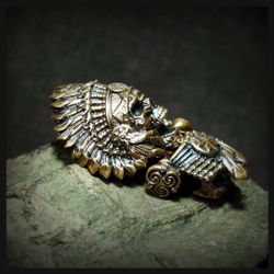 Замок для браслета из паракорда или кожи "Вождь индейцев " бронза