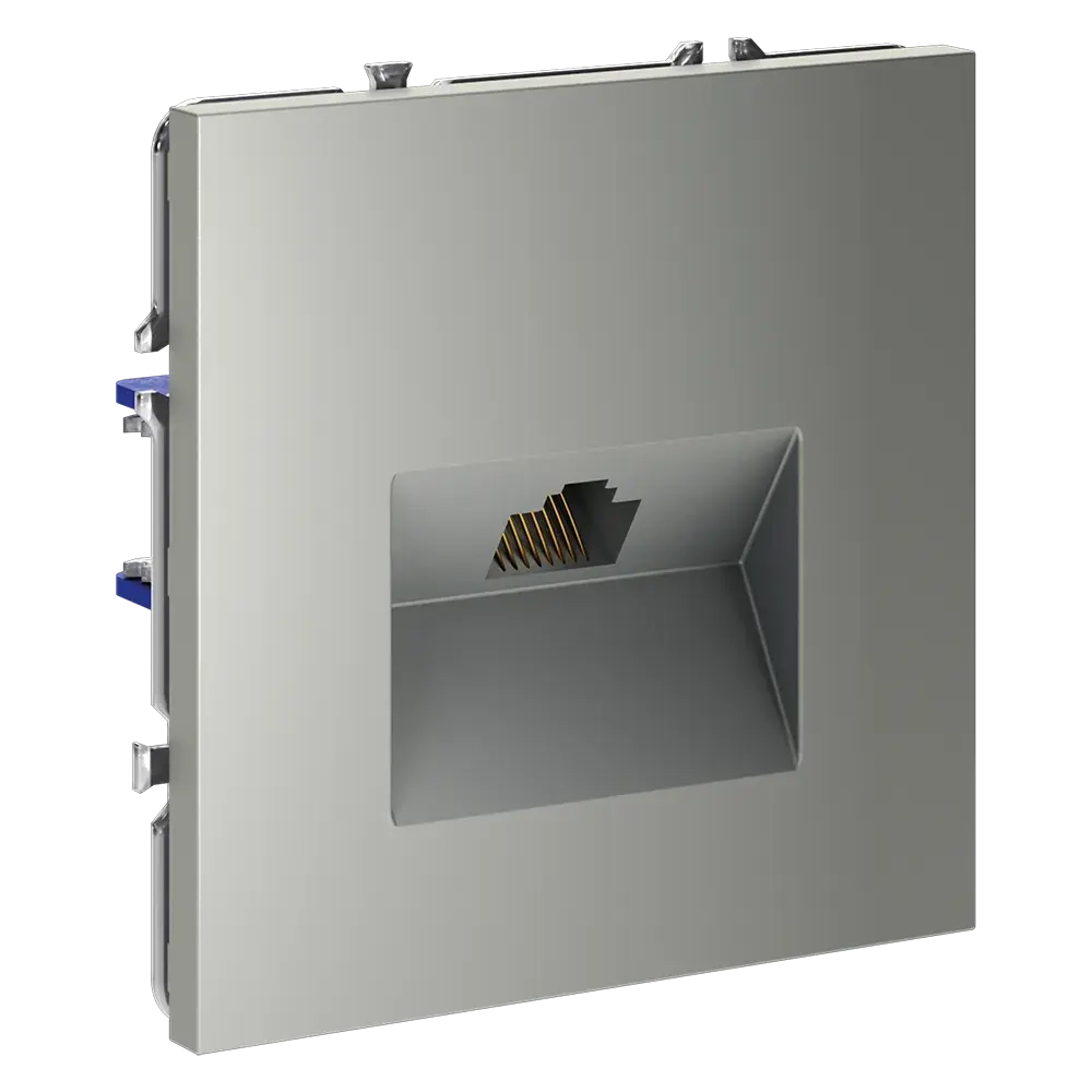 Розетка компьютерная встраиваемая VOLTUM S70 RJ45 кат.6, (сталь)