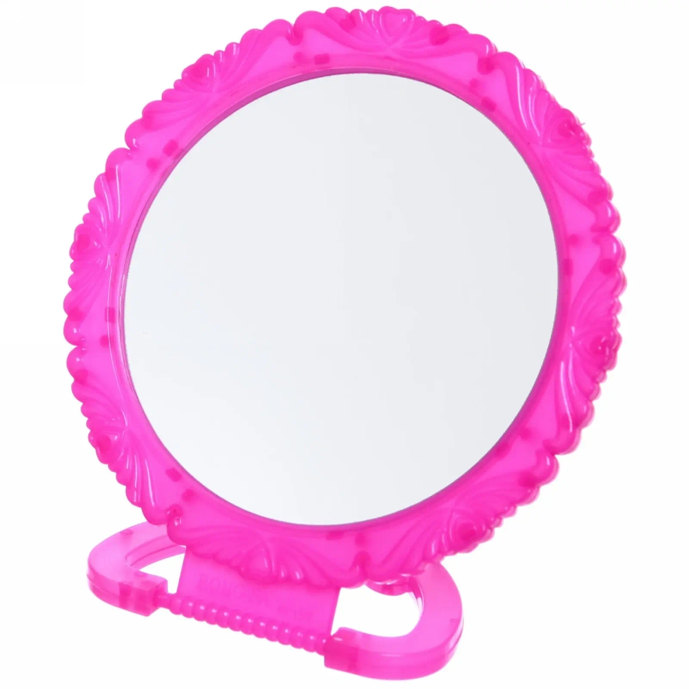 Зеркало настольное в пластиковой оправе «Ажурный кант» круг, подвесное, цвет микс, d-15см (Стикер на минивложение10шт)