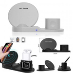 Зарядная станция 3в1 Multi-Function "Fast Charge" 3-in-1, для iPhone, Applewatch, Airpods (круглая подставка)