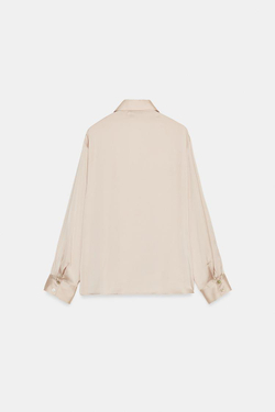 ZARA АТЛАСНАЯ РУБАШКА С АСИММЕТРИЧНЫМ НИЗОМ, КАВА