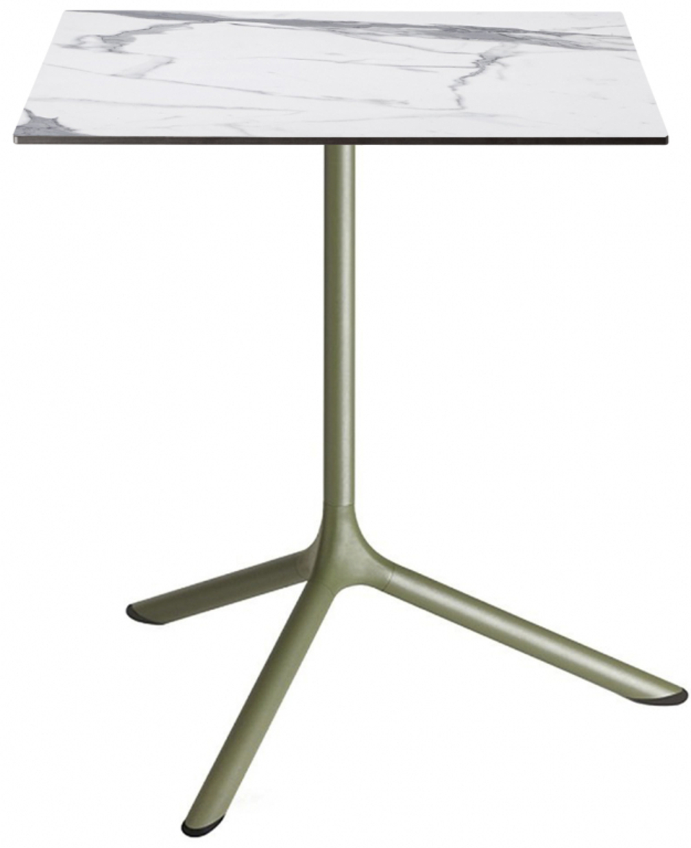 Стол ламинированный обеденный складной Scab Design Tripe Maxi Folding, оливковый, белый мрамор Каррара