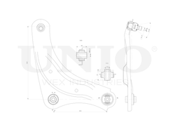 Рычаг подвески поперечный передний нижний правый UNIO SSP-40149