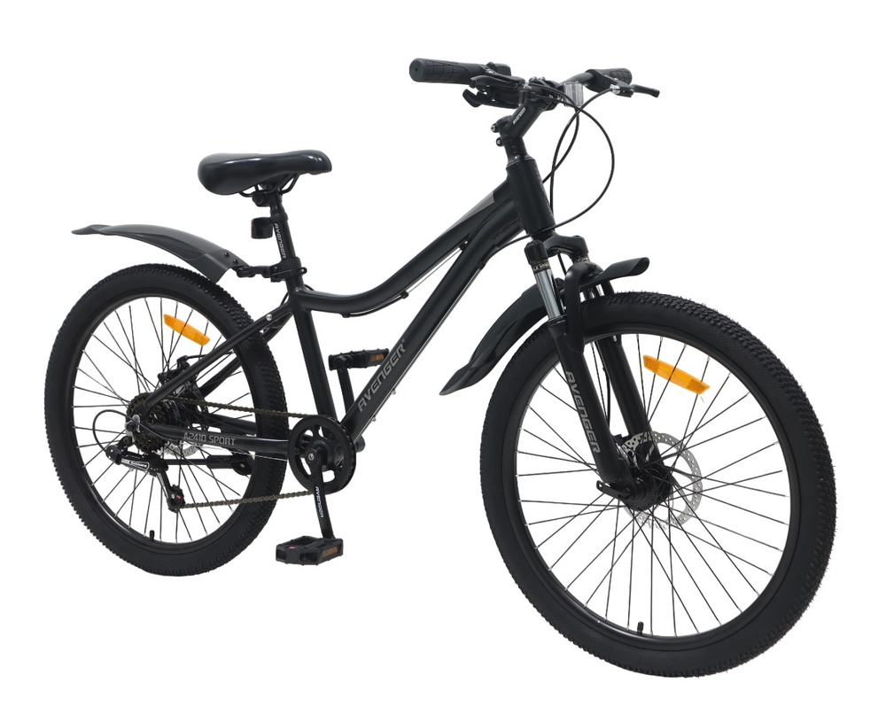 Велосипед 24" AVENGER A241D, черный/серый