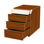 Тумба Дэми на колёсиках с 3 ящиками и органайзером для канцелярии (ТУВ.08)