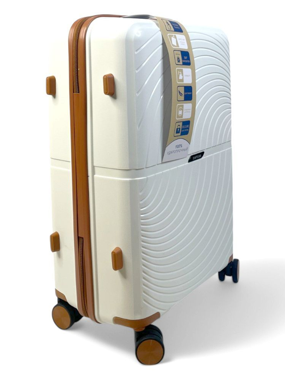 Средний чемодан Bon-Voyage PP Wave, Белый, M