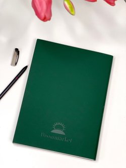 Блокнот А4 200л. (400страниц) в клетку без рамки Темно зеленый (К44-515КБР)