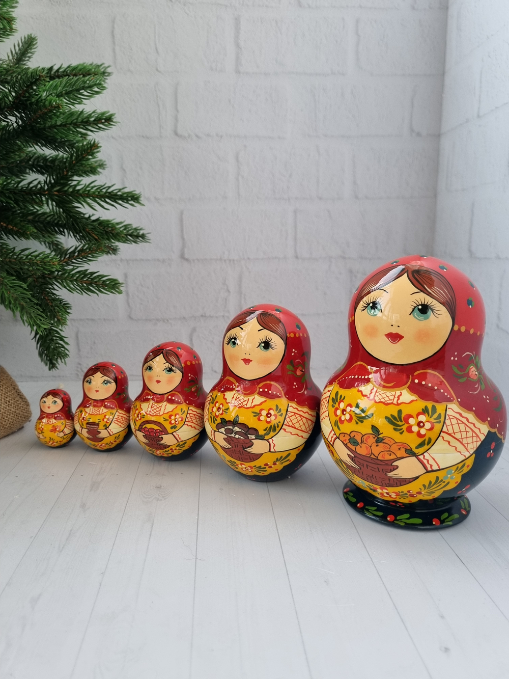 Матрёшка "с лесными дарами" пузатая 5мест