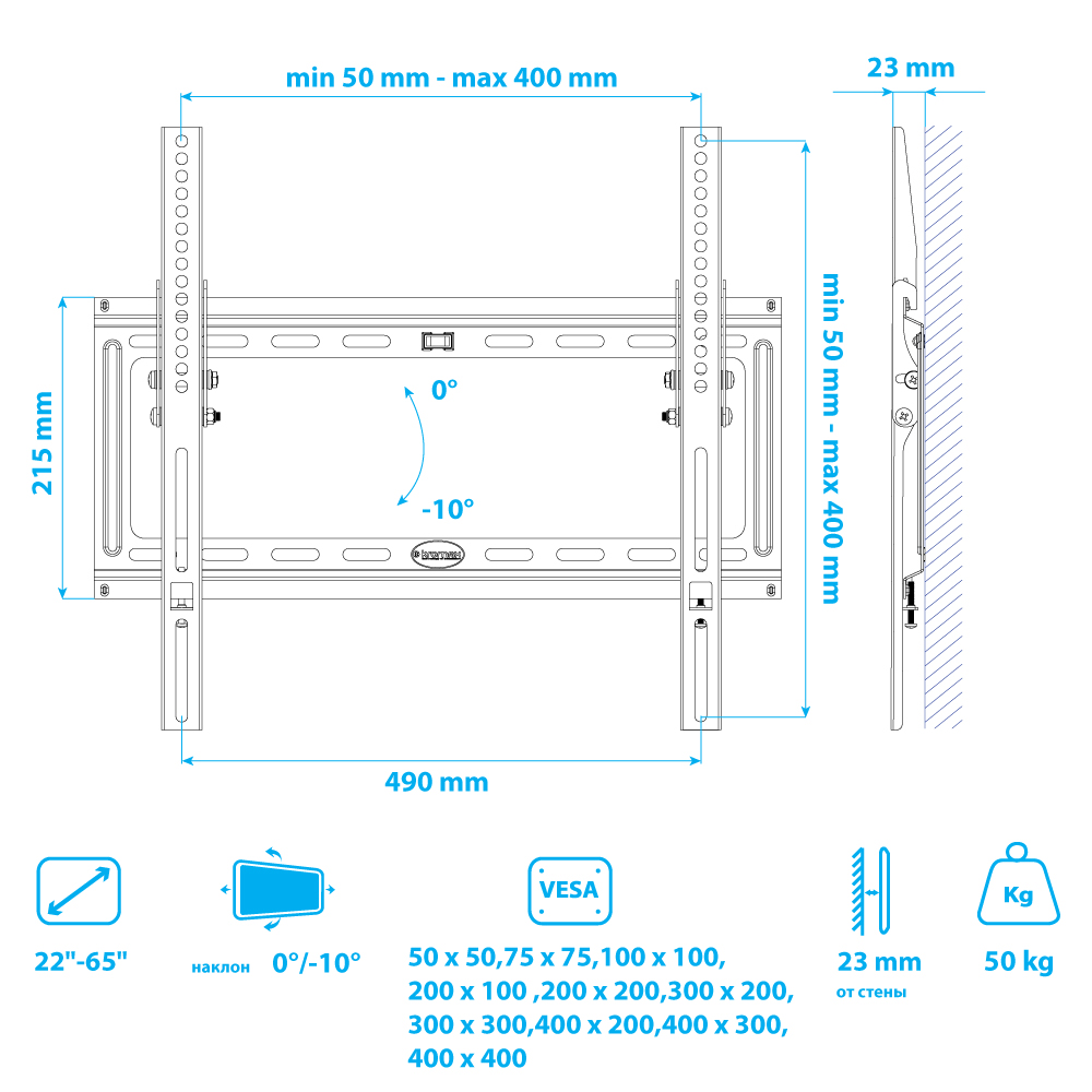 Кронштейн KROMAX IDEAL-4 белый