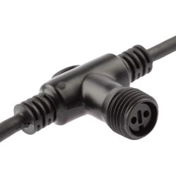 Коннектор ЭРА ERAPS-C для гирлянд Т-образный IP65 каучук черный | Профессиональное праздничное и новогоднее освещение