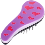 Расческа массажная компактная «АМОР», микс 4 дизайна, 18*7,5см (PVC коробка)