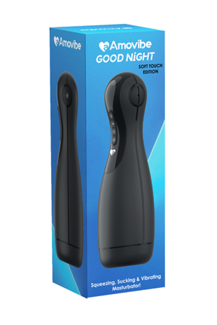 Инновационный мастурбатор Amovibe Good night с имитацией орального секса (черный)