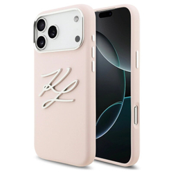 Чехол Lagerfeld для iPhone 17 Pro Max Liquid Silicone Initials Metal Logo & Camera Hard, Pink (KLHCP17XSMCKLMCLP)